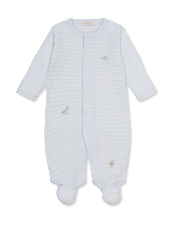 SCE Jungle Hang Out Blue Hand Emb. Stripe Footie