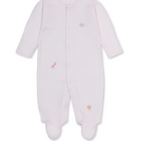 SCE Jungle Hang Out Pink Hand Emb. Stripe Footie