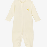 Yellow Giraffe Footie with Hand Embroidery