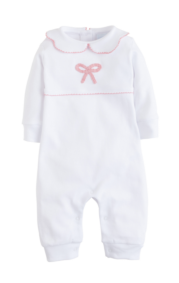 Crochet Playsuit - Pink Bow