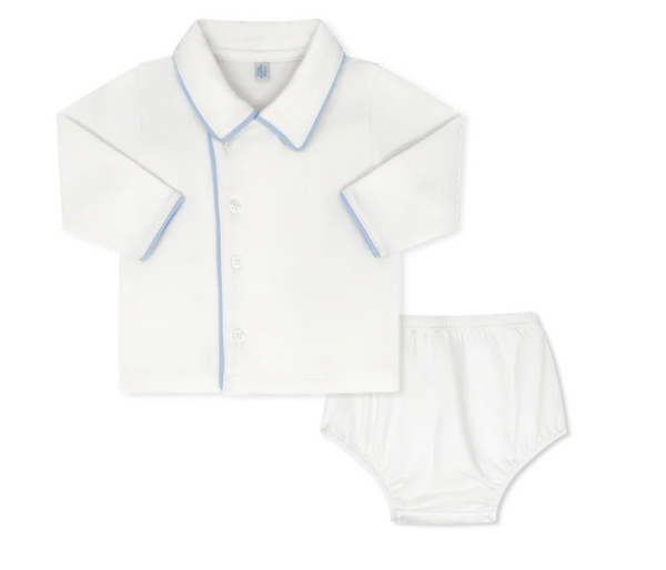 Little One Diaper Set, Warren White and Palmer Blue