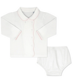 Little One Diaper Set, Warren White and Palmer Pink