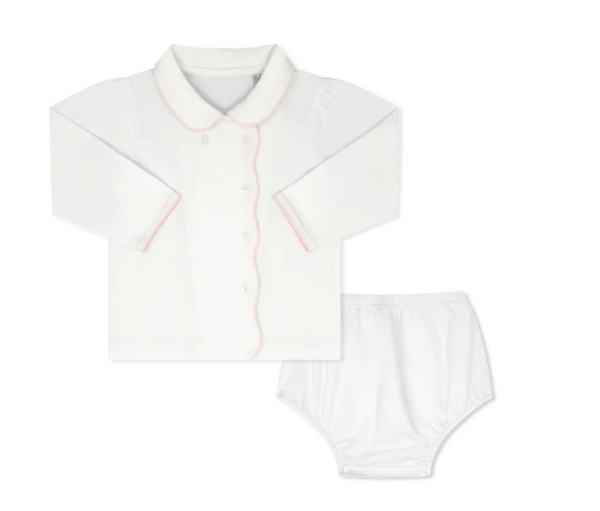 Little One Diaper Set, Warren White and Palmer Pink