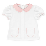 Blessings Blouse, Legacy White with Polite Pink Minigingham