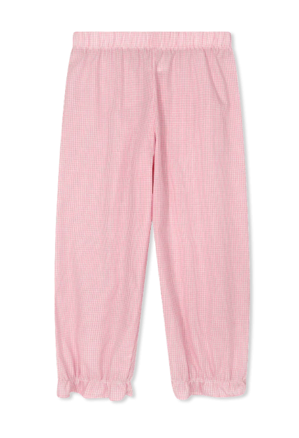 Gloria Gathered Pant, Polite Pink Minigingham