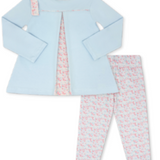 Madeline Legging Set- COTTON CANDY BLUE TOP WITH PETAL PLAY LEGGING AND BOW
