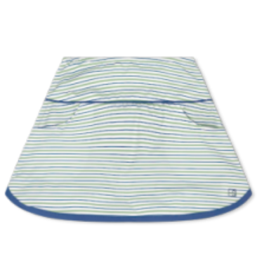 Tennis Skirt -PISTACHIO GREEN AND BATON ROUGE BLUE STRIPE, BATON ROUGE BLUE WELTING AND TIE