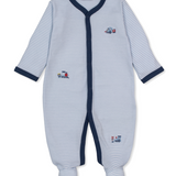 Train Blue footie stripe