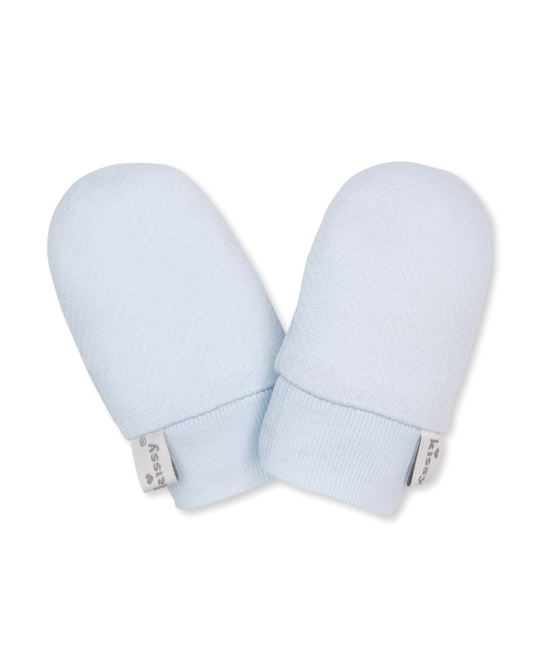 Jacquard mitts- light blue
