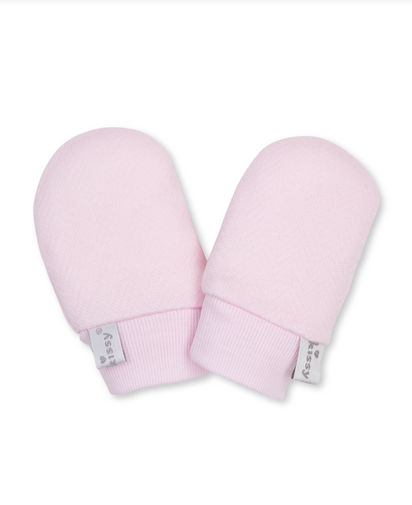 Jacquard mitts- pink