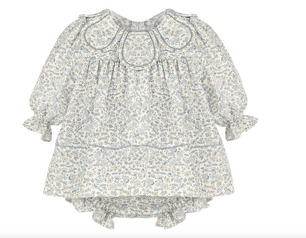 Blue Whimsy Floral Petal Float Dress