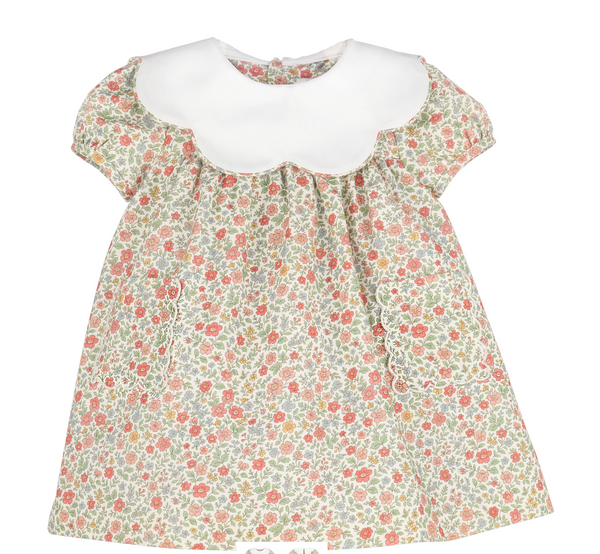 Storybook Vintage Scallop Dress - Orange