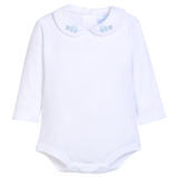 Long Sleeve Pinpoint Onesie - Train