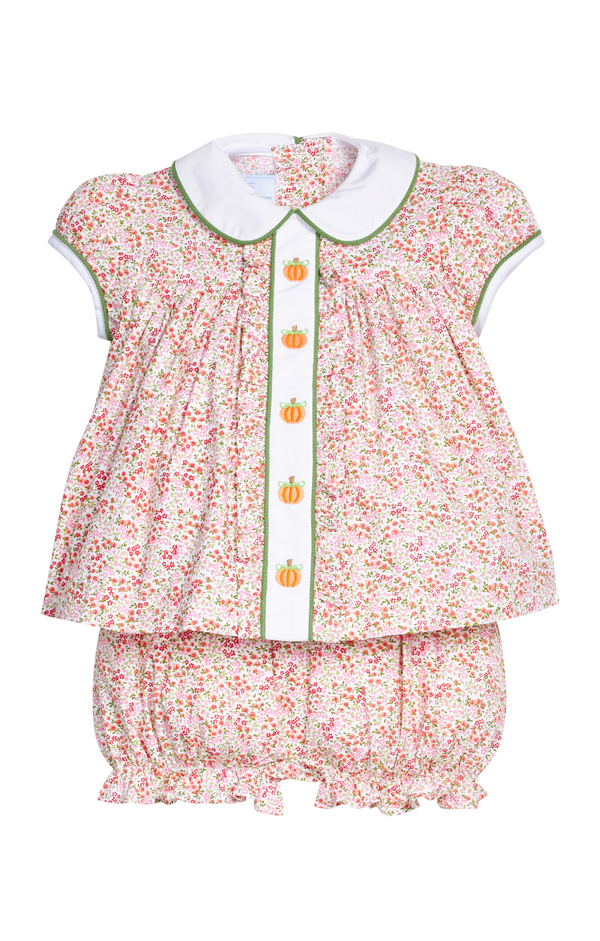 Ruffled Sally Bloomer Set - Pumpkins