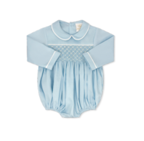 WINDSOR BUBBLE- BIRMINGHAM BLUE, BLUE SMOCKING