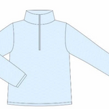 1/4 Zip Quilted Pullover- Light Blue