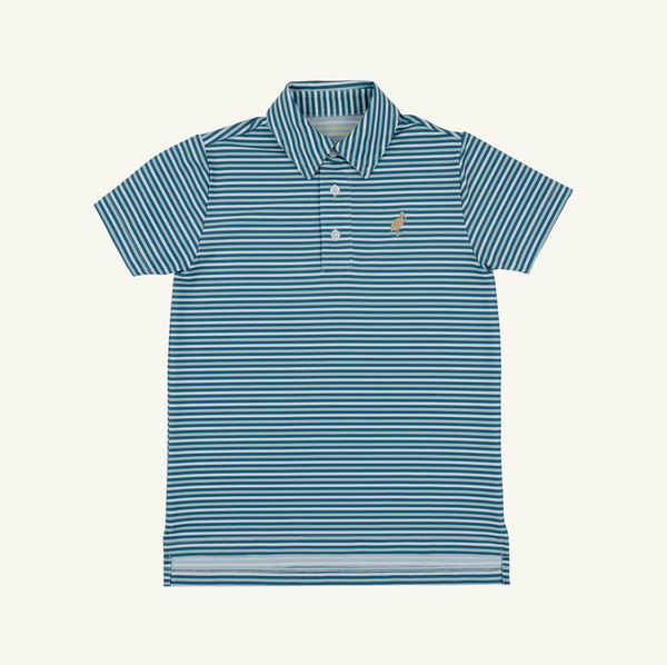 Prepletic™ Prim And Proper Polo-Sumner County Stripe (Barnsley Blue)/Keeneland Khaki