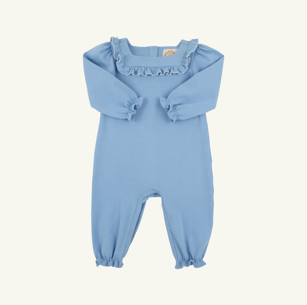 Darla Day Romper- Sarasota Sky/Worth Ave White