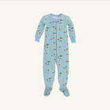 Knox's Night Night Footed Waffle Knit- Fine Weather for Ducks/Sarasota Sky