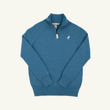 Hayden Half Zip Sweater- Barnsley Blue/Palmetto Pearl