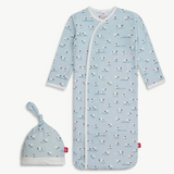 Baa Baa Baby Blue Modal Magnetic Gown Set
