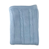 Cashmere-Like Cableknit Blanket, Blue