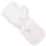 Kissy dots towel w/mitt- pink/white