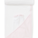 Kissy dots towel w/mitt- pink/white