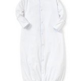 kissy dots print conv. gown - white/lt blue