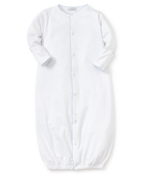 kissy dots print conv. gown - white/lt blue