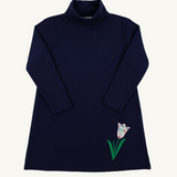 Tatum's Turtleneck Dress, Nantucket Navy with Tulip