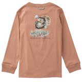 Kid's Long Sleeve Cotton Pocket Tshirt, Mocha Mousse