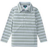 Boy's Long Sleeve Too Cool for School Polo, Hedge Cashmere Blue