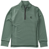 Boy's Pro Performance 1/4 Zip Pullover, Camping Hedge Green Stripe