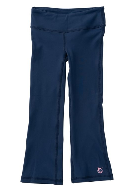 Girl’s Athletic Flare Legging, Navy Peony