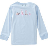 Girl's Long Sleeve Cotton Tshirt, Cashmere Blue