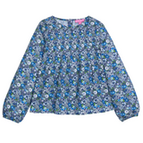 Anita Top, Brookline Blossoms Blue
