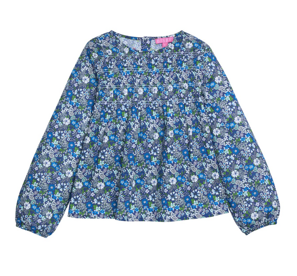 Anita Top, Brookline Blossoms Blue