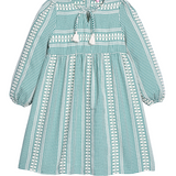 Long Sleeved Riviera Dress, Geneva Gingham Green