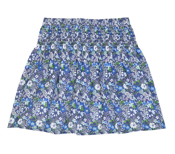 Shirred Circle Skirt, Brookline Blossoms Blue