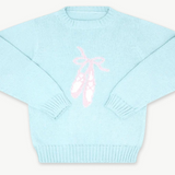 Cozy Up Sweater, Bluffton Blue with Pink Ballet Slipper