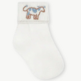 Fallon Fold Over Sock, Cow, Infant