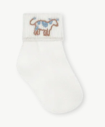 Fallon Fold Over Sock, Cow, Infant