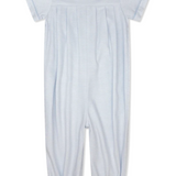 Precious Pleated Romper, Louisville Light Blue Ministripe