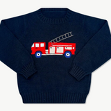 Cozy Up Sweater, Northshore Navy, Firetruck