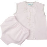 Girls Floral Lace Diaper Set, Pink