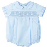 Smocked Embroidered Diamond Creeper