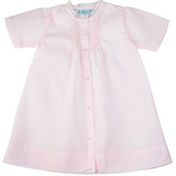 Girls Embroidered Folded Daygown, Pink