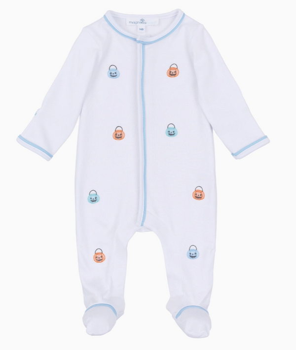Pumpkin Party Footie, Blue