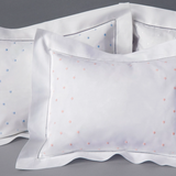 Blue Dots Inside Hemstitch Pillow Case